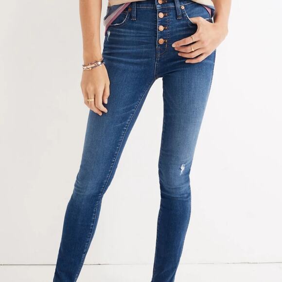 Madewell 10" High-Rise Skinny Jeans in Hanna Wash Size 28 Stretch - Picture 14 of 14